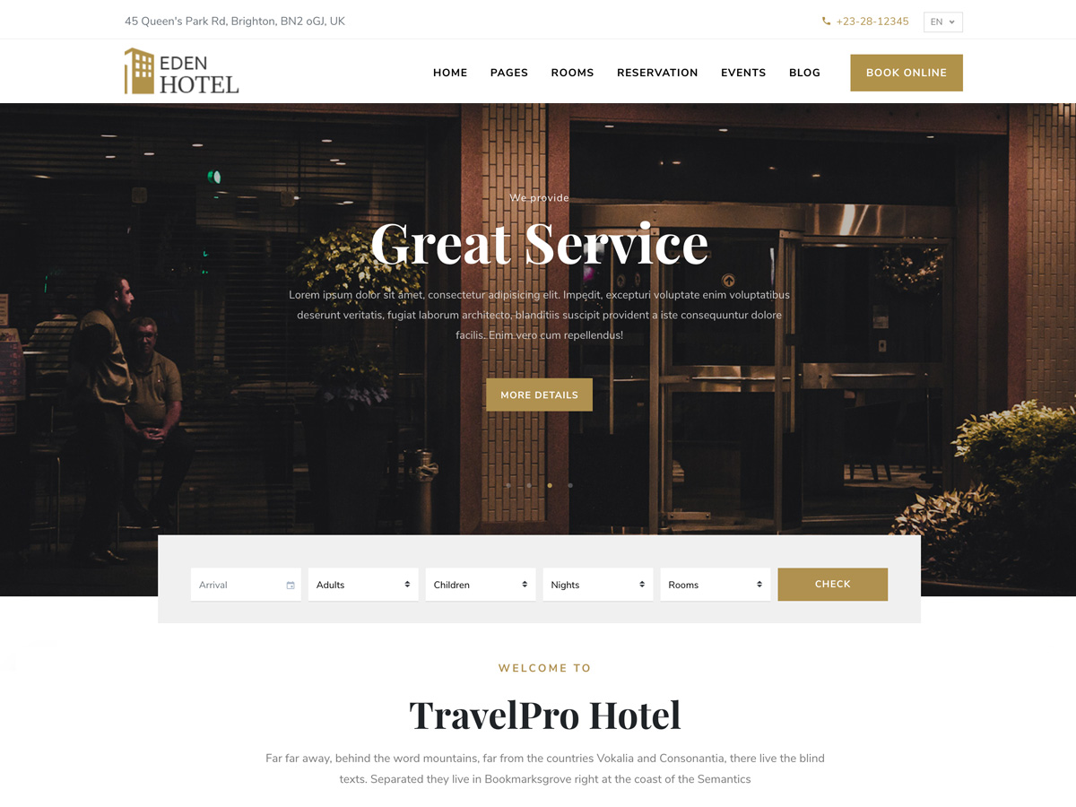 mẫu thiết kế website khách sạn
