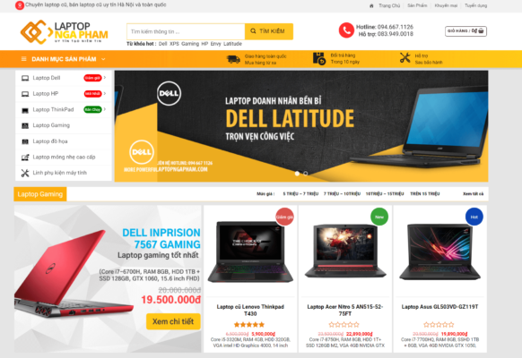 Mẫu thiết kế website bán máy tính trả góp 