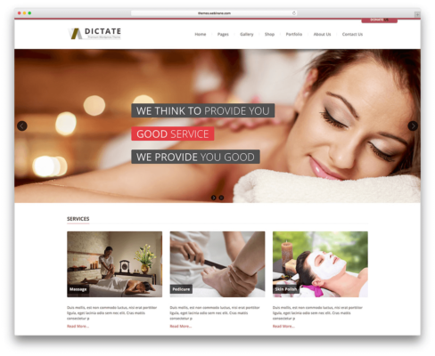 Mâu thiết kế website dịch vụ massage