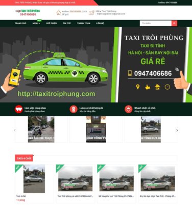 Mẫu thiết kế website dịch vụ taxi