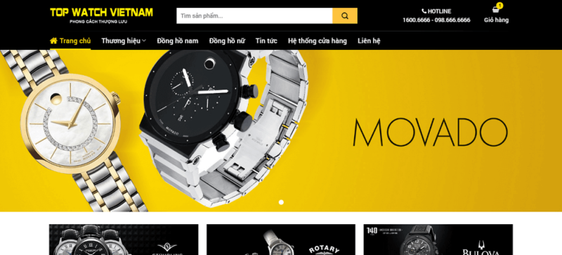 Mẫu thiết kế website đồng hồ chuyên nghiệp