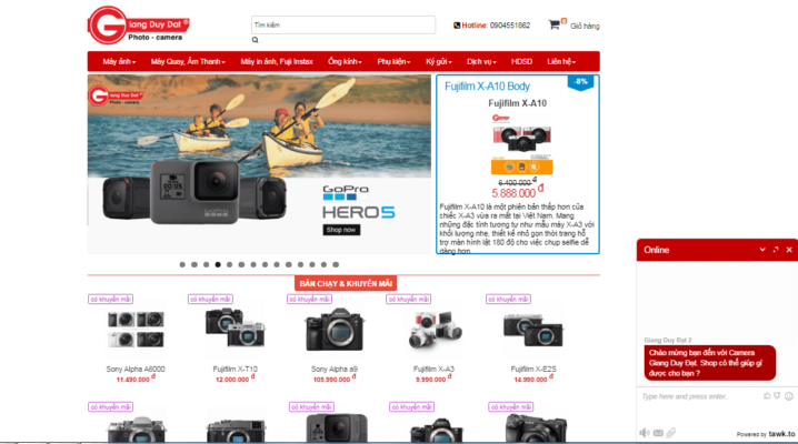 Website có đầy đủ thông tin về mẫu mã, giá cả máy ảnh cũ