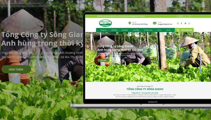 AEDIGI chuyên thiết kế website cho ngành làm nông nghiệp tại Huế