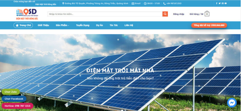 thiết kế website năng lượng Mặt trời tại Huế