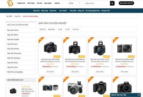 Thiết kế website cửa hàng máy ảnh đẹp mắt, thu hút khách hàng 5