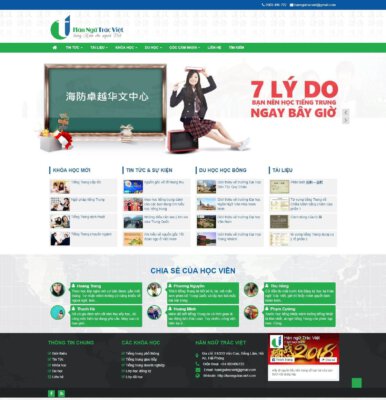 thiết kế website học tiếng Trung tại Huế