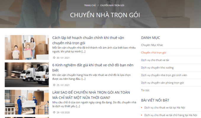 Thiết kế website dịch vụ dọn nhà tại Huế đầy đủ tính năng 4