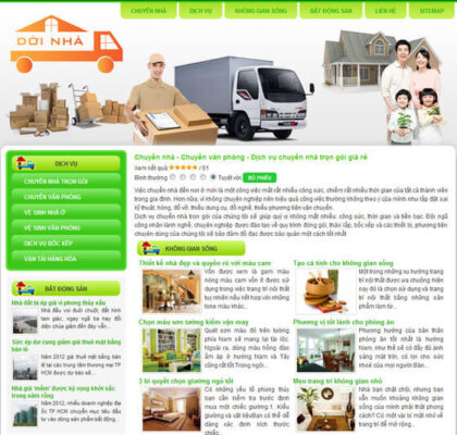 Thiết kế website dịch vụ dọn nhà tại Huế 