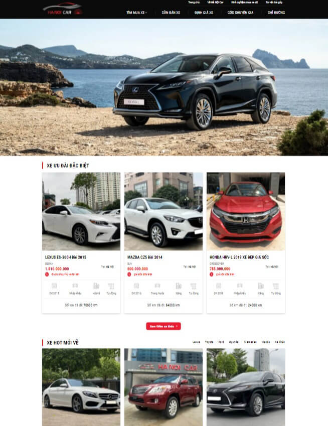 Kinh doanh hiệu quả với thiết kế website ô tô cũ 2