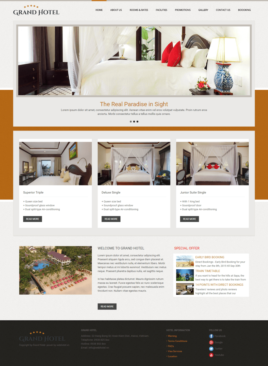 Thiết kế website nhà nghỉ tại Huế 