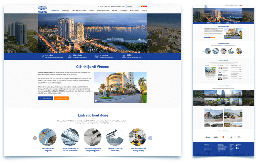Tiếp cận khách hàng với thiết kế website công ty xây dựng tại Huế 3