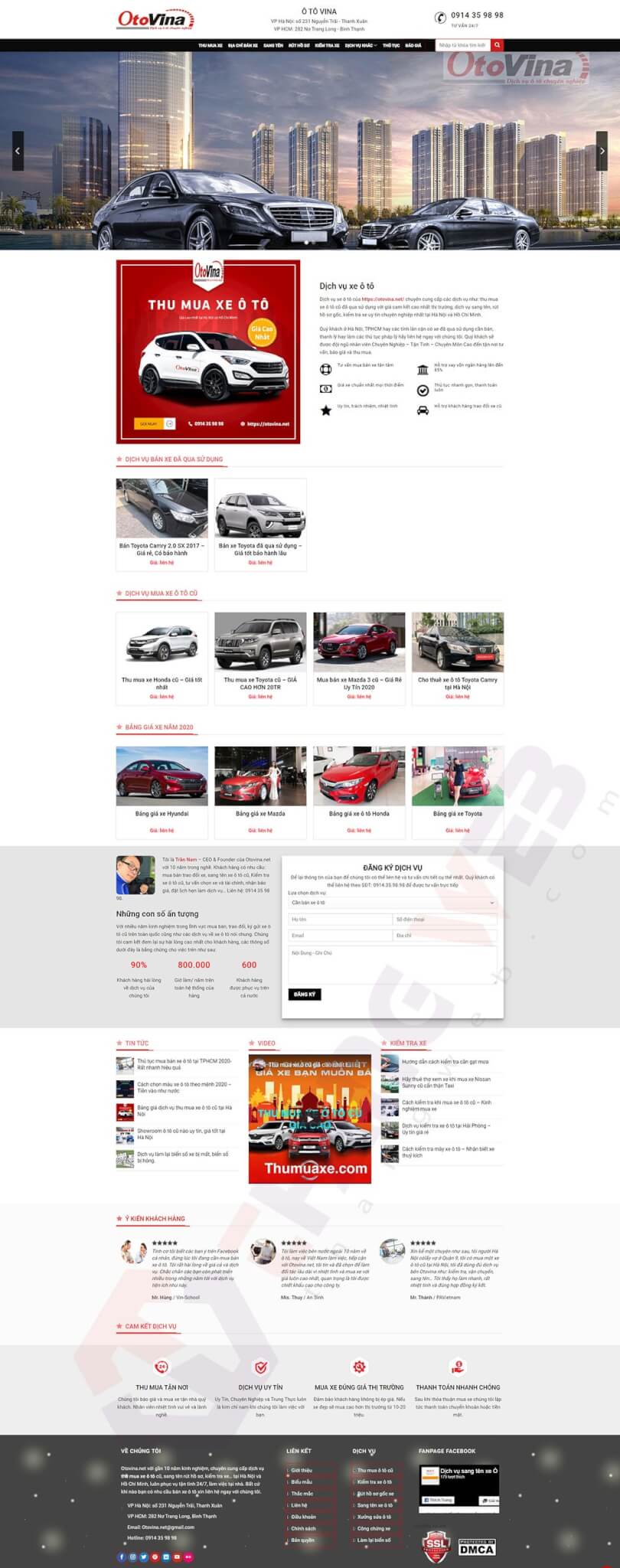 thiết kế website ô tô cũ tại Huế