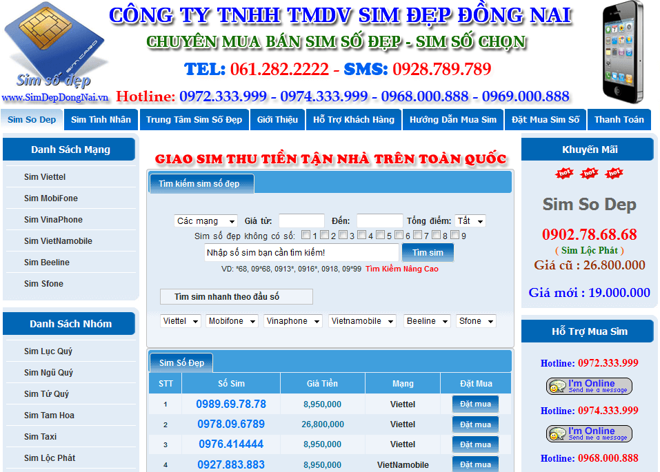 Thiết kế website bán sim tại Huế với những tính năng chuyên nghiệp 2