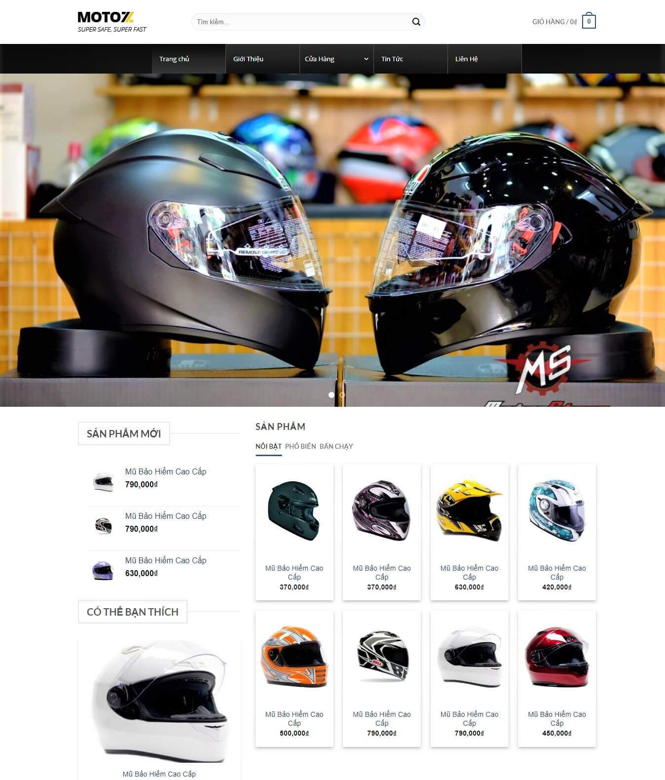 thiết kế website mũ bảo hiểm tại Huế