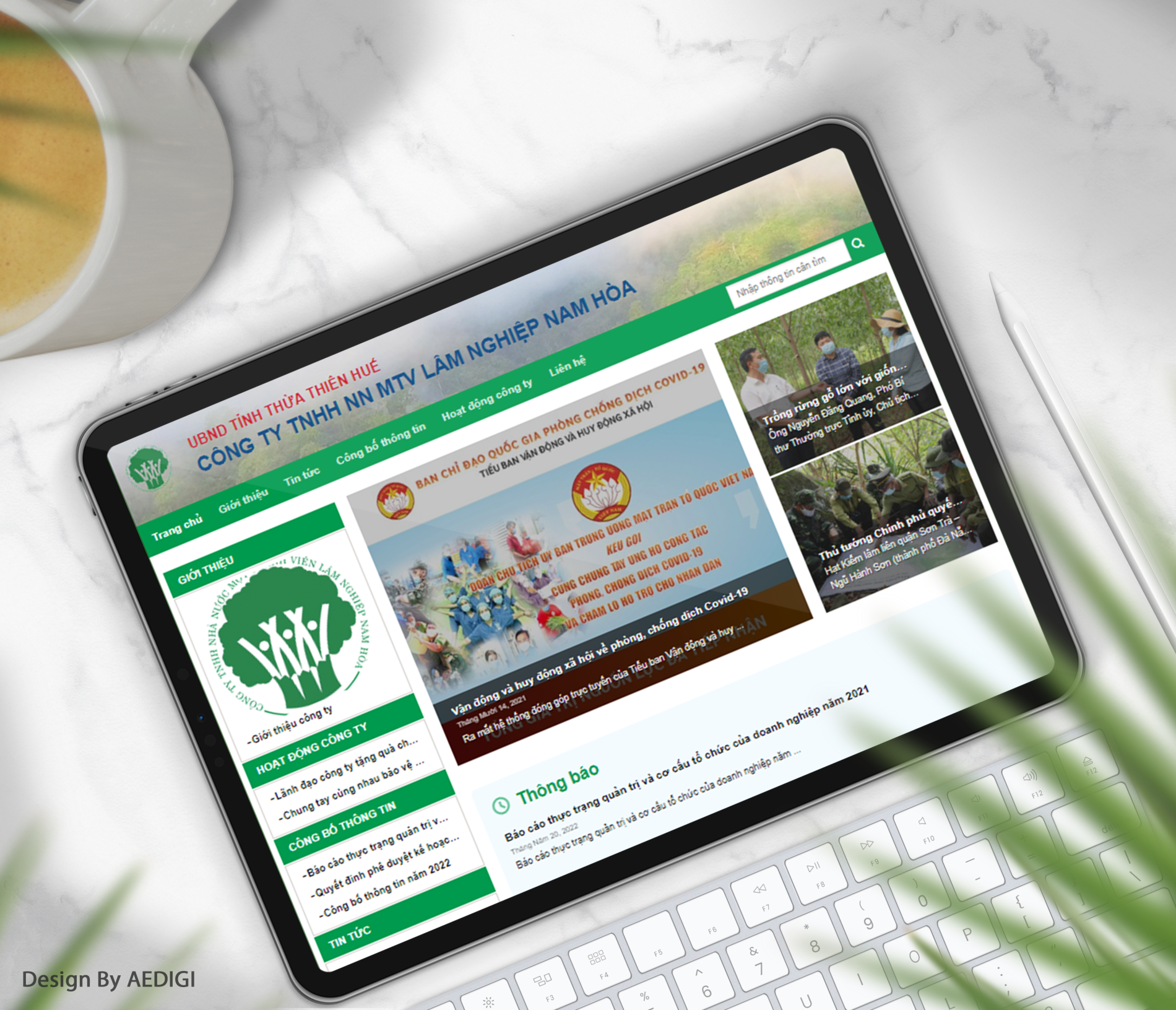 Dự án website lâm nghiệp Nam Hòa