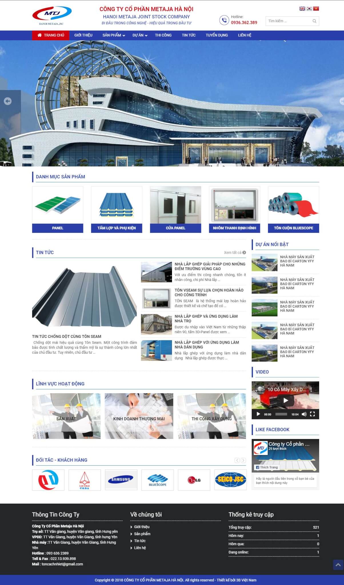 Mẫu thiết kế website công ty vật liệu cách nhiệt ấn tượng