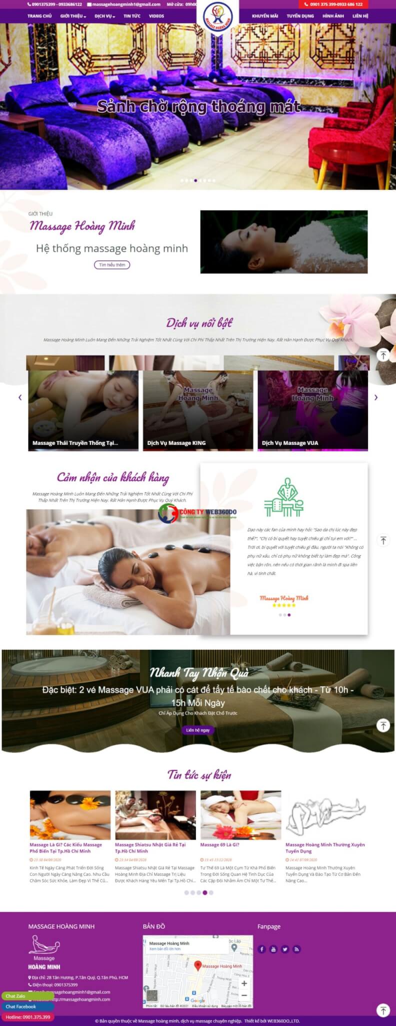 Thiết kế website massage tại Huế giao diện đẹp thu hút khách hàng 3