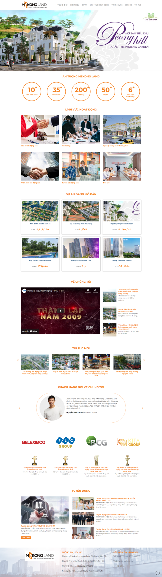 Mẫu website Bất động sản Mekong Land 8