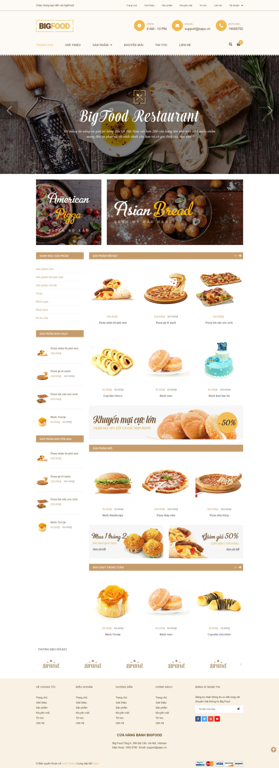 Giao diện website Nhà hàng Big Food 4