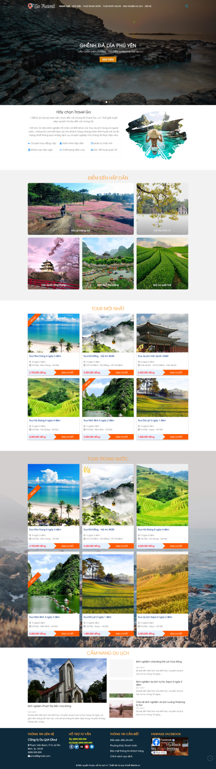Giao diện mẫu website Tour du lịch 9