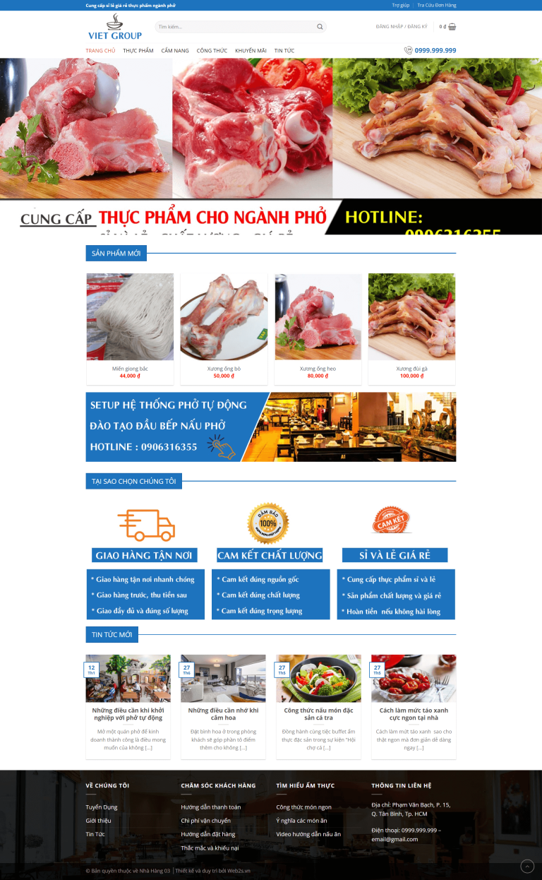 Giao diện website kinh doanh Nhà hàng Việt Group 6