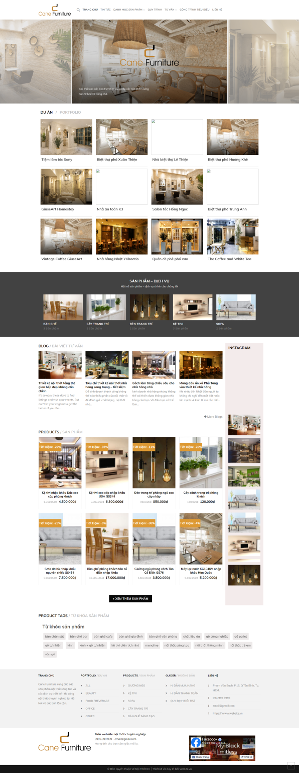 Giao diện website Cane Furniture Nội thất 16