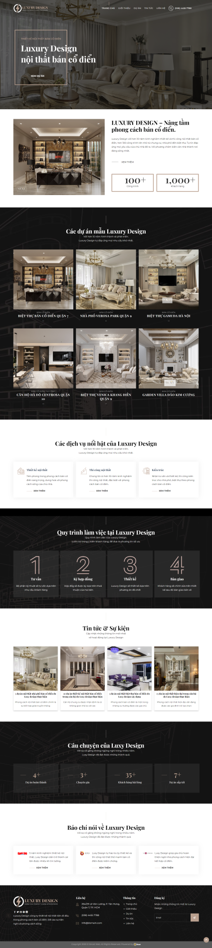 Mẫu website Thiết kế nội thất Luxury Design 7