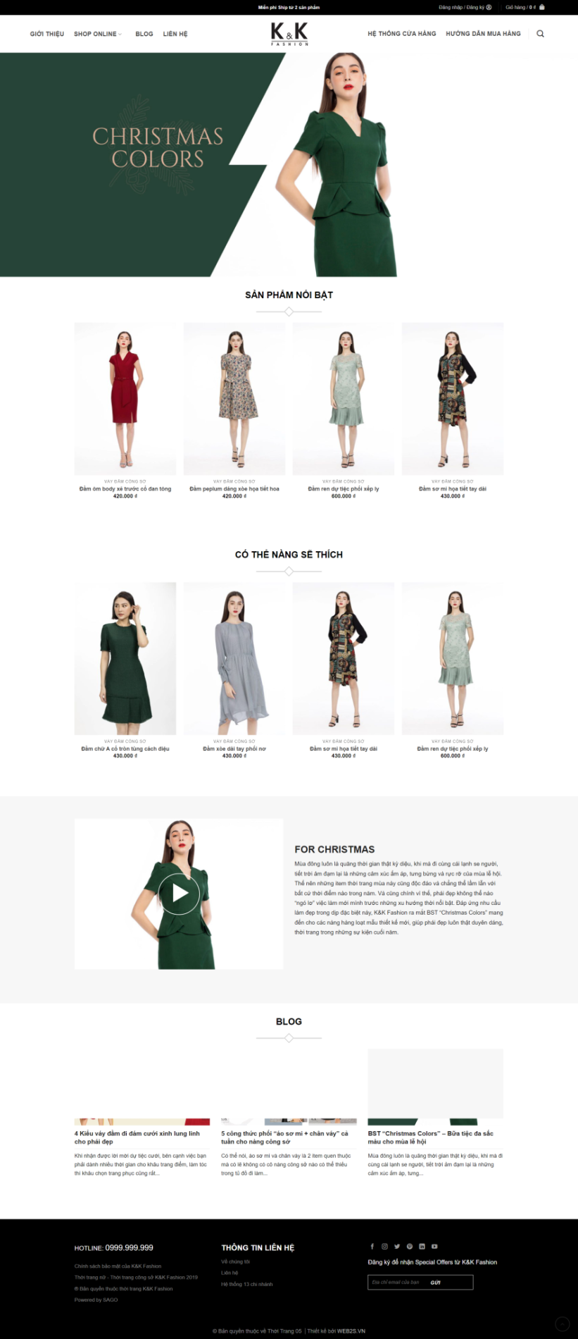 Mẫu website kinh doanh Thời trang nữ K&K Fashion 13