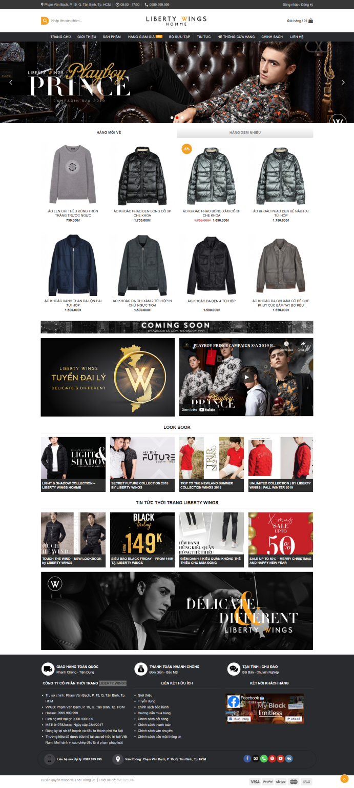 Mẫu website kinh doanh Thời trang nam LIBERTY WINGS 12