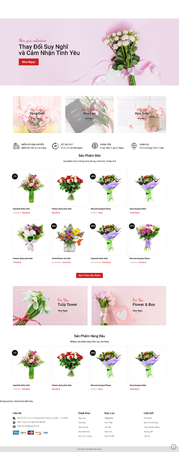 Mẫu website bán hoa đáng yêu 3