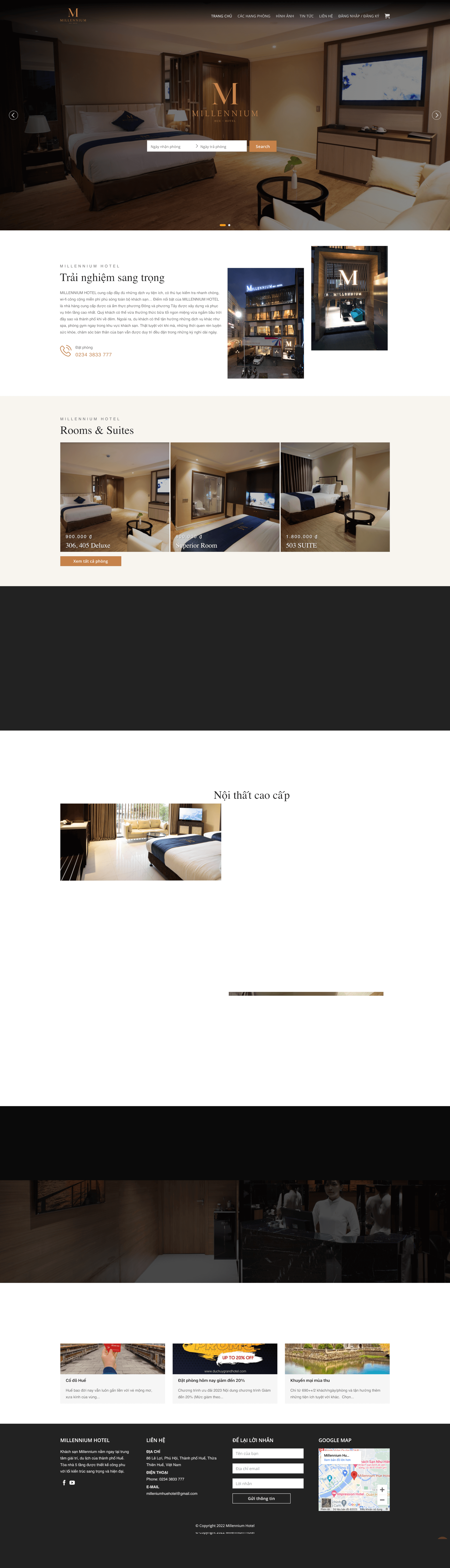 Dự án thiết kế Website Millenium HOTEL 2