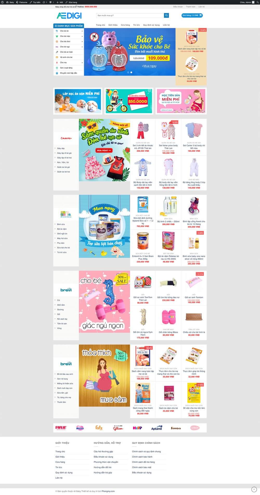 Mẫu website bán hàng cho bé 10