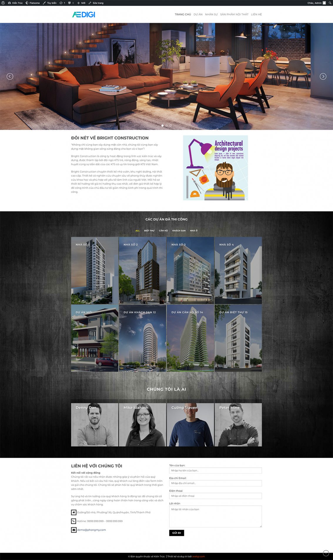 Mẫu website kiến trúc 4
